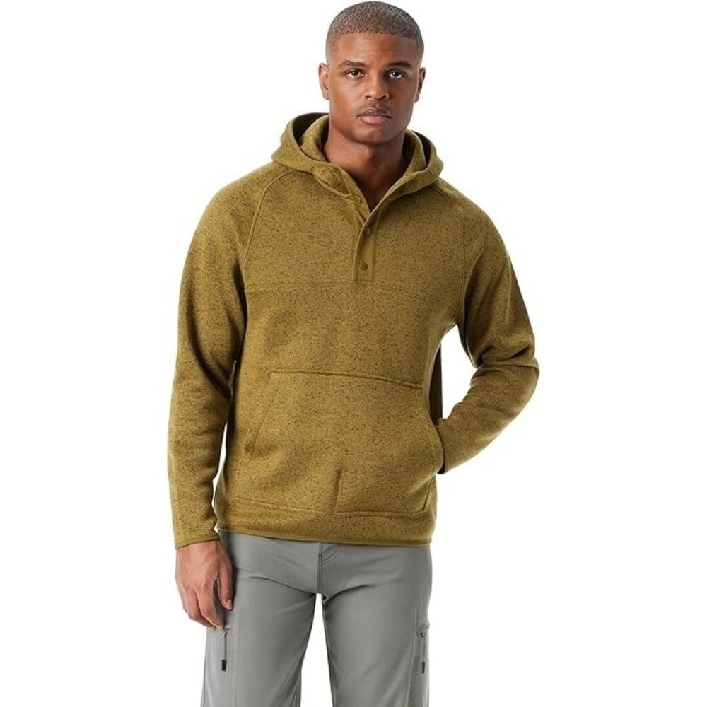 Bass Outdoor Men's Regular-Fit 1/4-Snap Long Sleeve Hoodie - Fir Green Size S